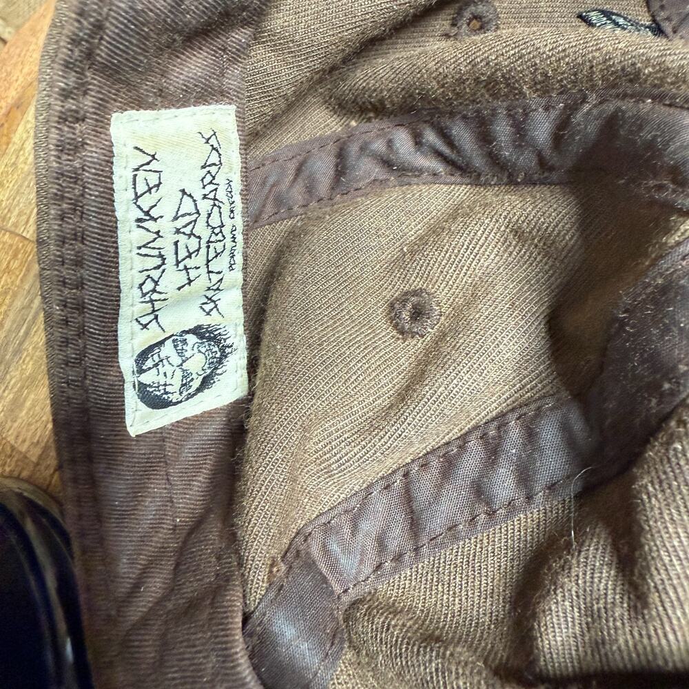 Vintage Shrunken Head Skateboards Hat Snapback Cap Skate Wear Brown Wool Blend - Picture 6 of 6